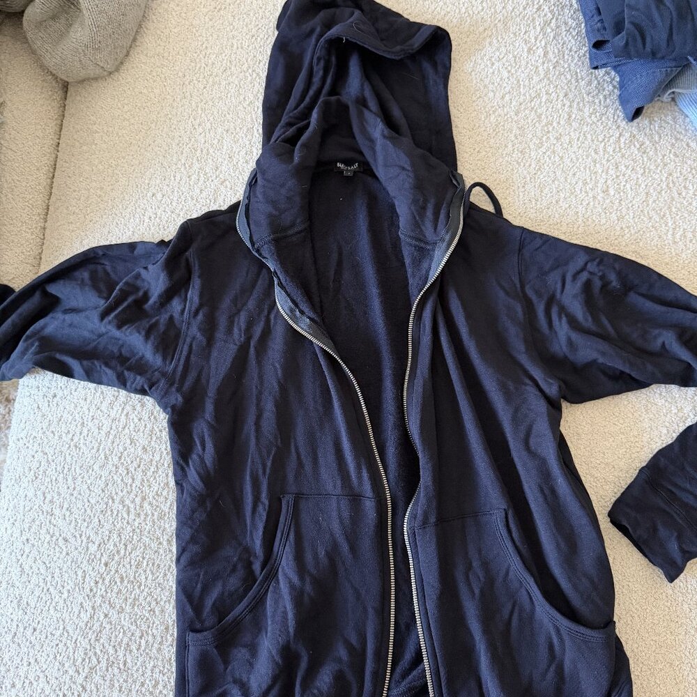Bleusalt Navy Full-Zip Hoodie Ultra-Soft Sustainable Fabric Size S/M